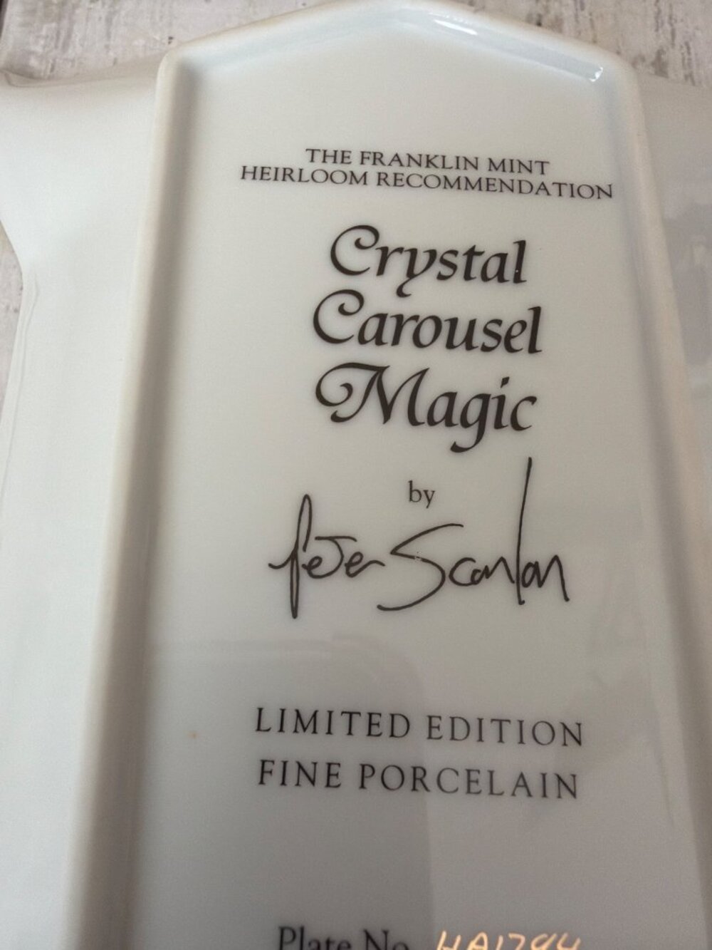 Franklin Mint Peter Scanlan Crystal Carousel Magic Plate Ltd Ed Carnival Horse - Picture 8 of 9